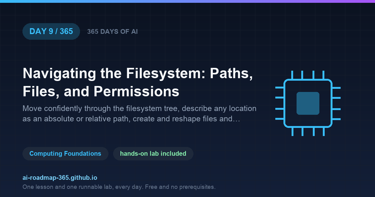 Day 9 of 365 — Navigating the Filesystem: Paths, Files, and Permissions