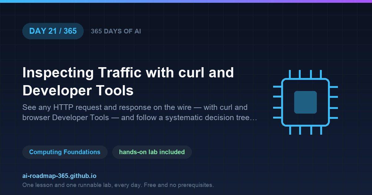 Day 21 of 365 — Inspecting Traffic with curl and Developer Tools