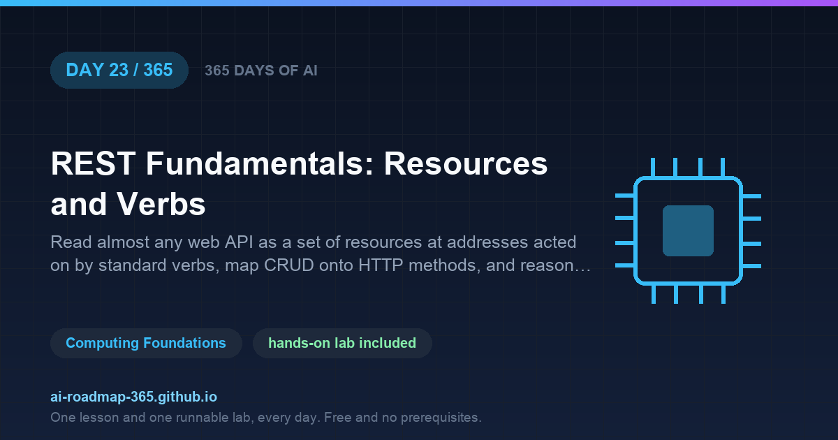 Day 23 of 365 — REST Fundamentals: Resources and Verbs