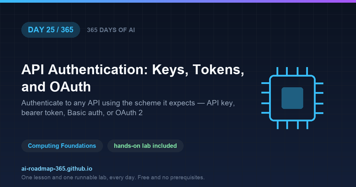 Day 25 of 365 — API Authentication: Keys, Tokens, and OAuth