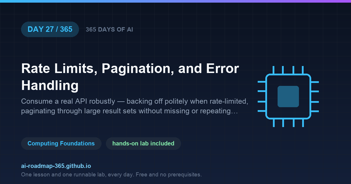 Day 27 of 365 — Rate Limits, Pagination, and Error Handling