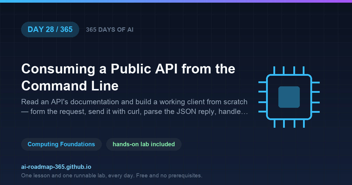 Day 28 of 365 — Consuming a Public API from the Command Line