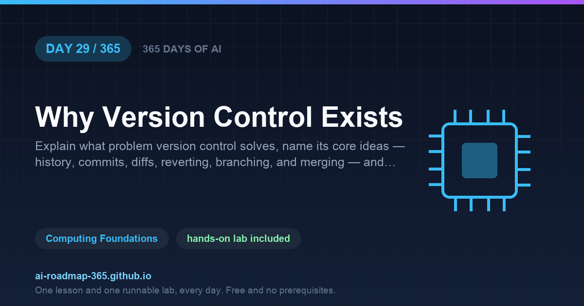 Day 29 of 365 — Why Version Control Exists