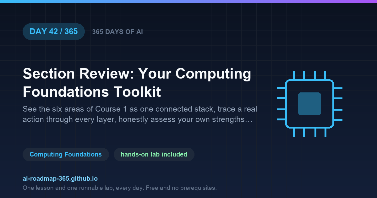 Day 42 of 365 — Section Review: Your Computing Foundations Toolkit