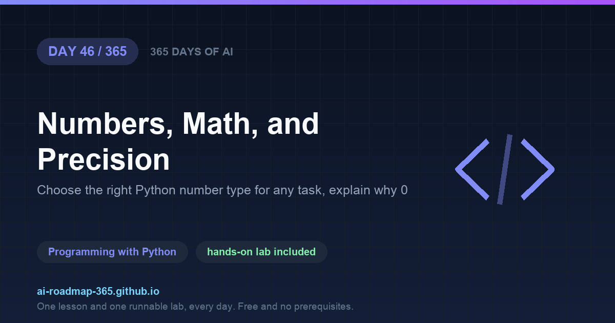 Day 46 of 365 — Numbers, Math, and Precision