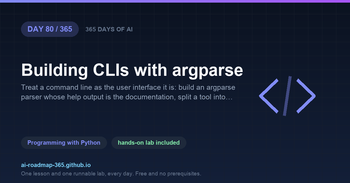 Day 80 of 365 — Building CLIs with argparse