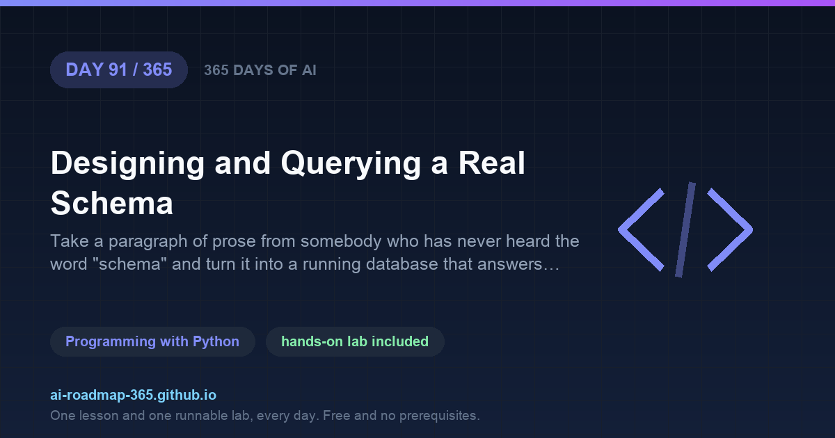Day 91 of 365 — Designing and Querying a Real Schema