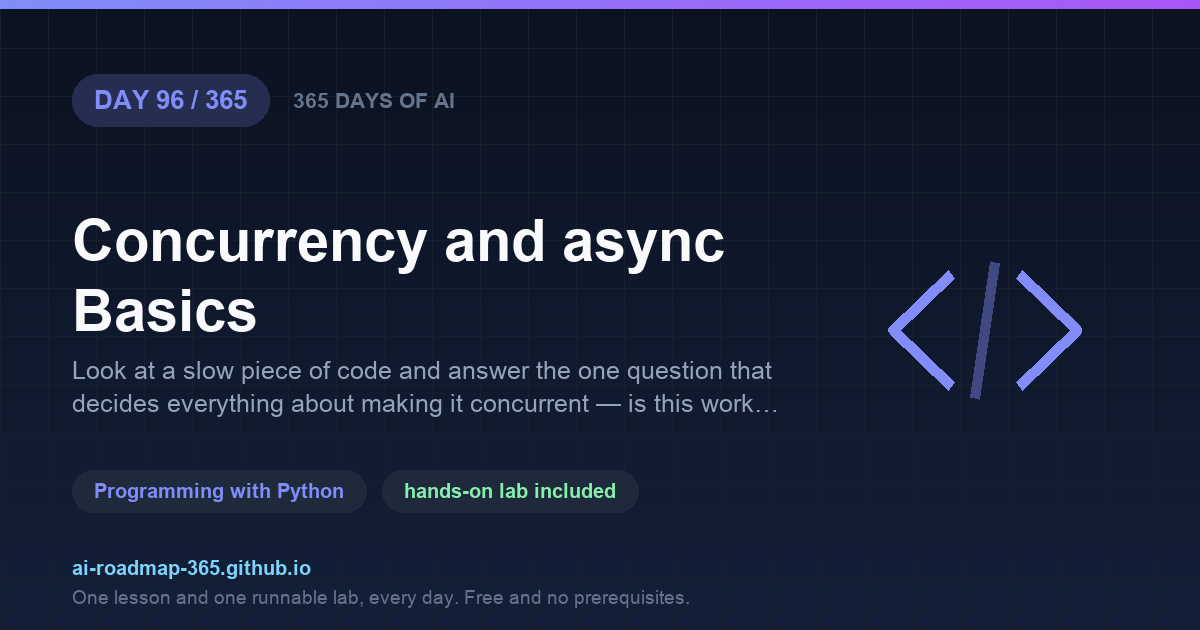 Day 96 of 365 — Concurrency and async Basics