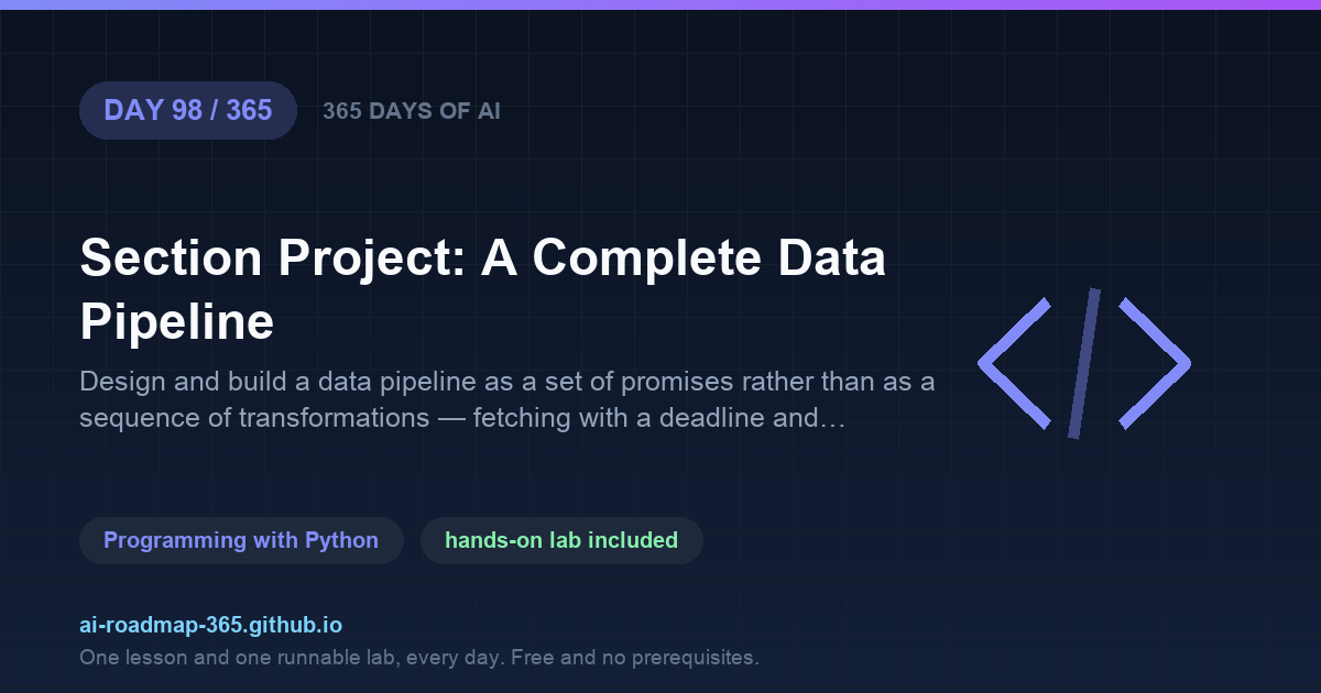 Day 98 of 365 — Section Project: A Complete Data Pipeline