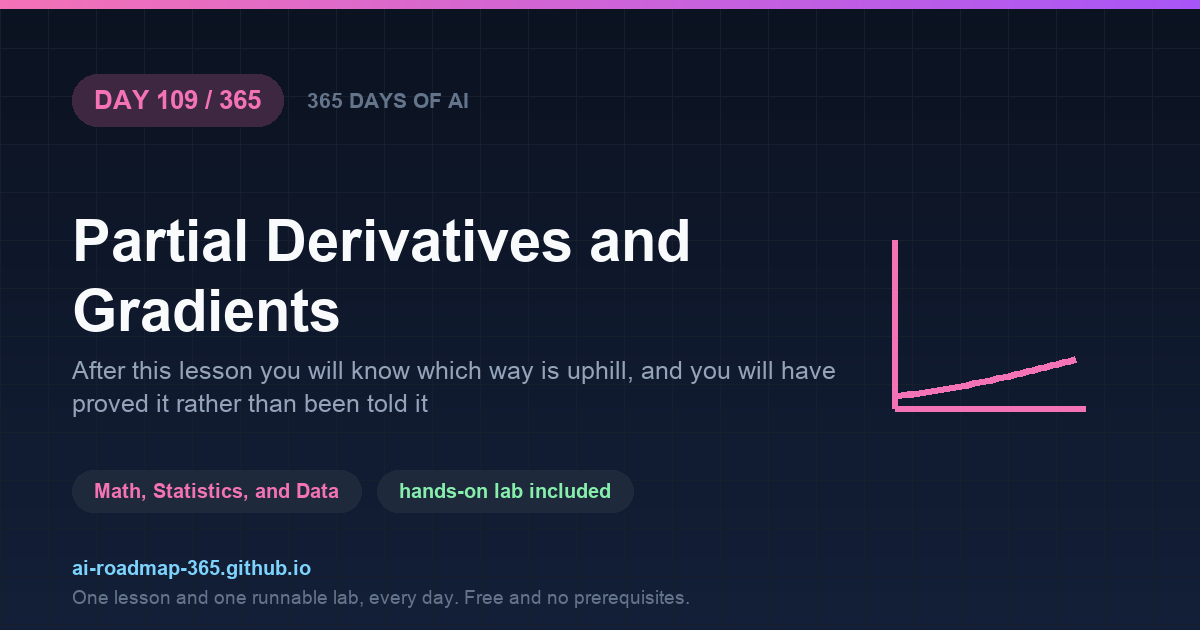 Day 109 of 365 — Partial Derivatives and Gradients