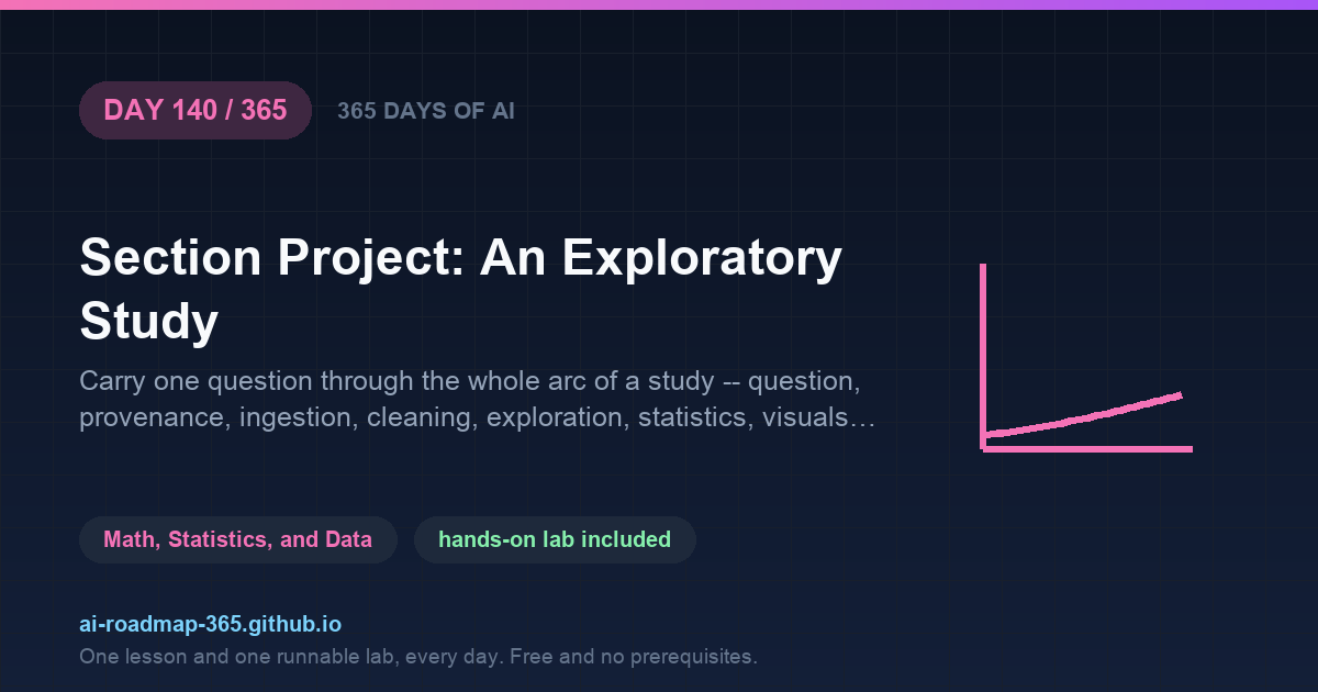 Day 140 of 365 — Section Project: An Exploratory Study