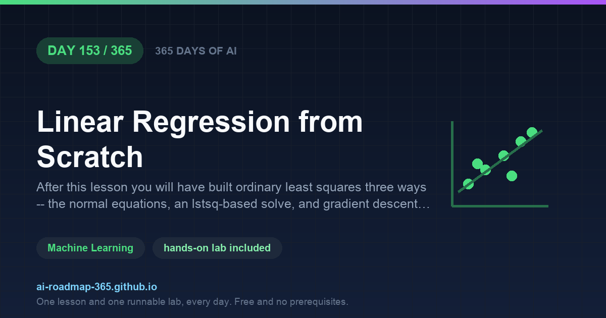 Day 153 of 365 — Linear Regression from Scratch