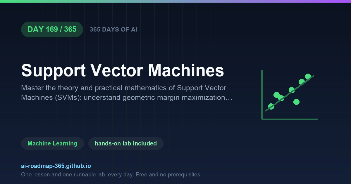 Day 169 of 365 — Support Vector Machines