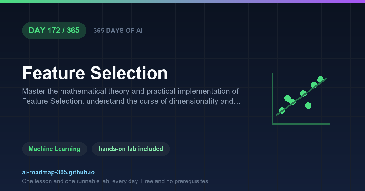 Day 172 of 365 — Feature Selection