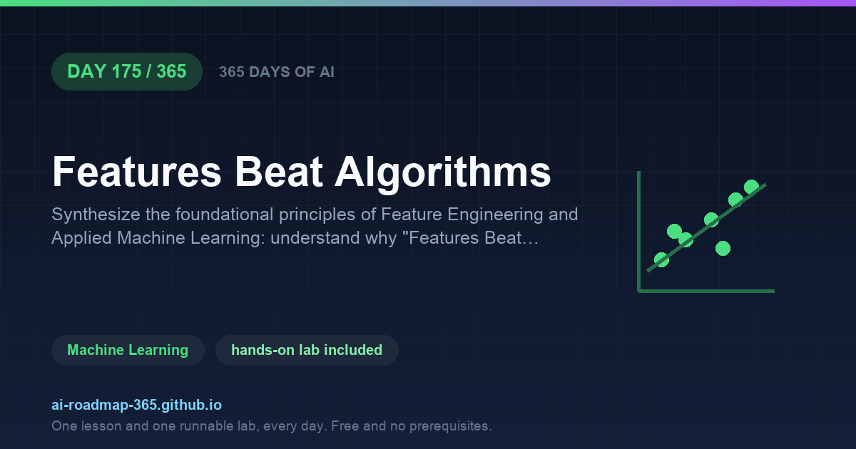 Day 175 of 365 — Features Beat Algorithms