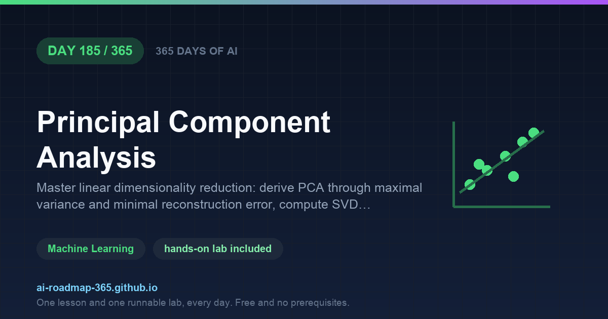 Day 185 of 365 — Principal Component Analysis