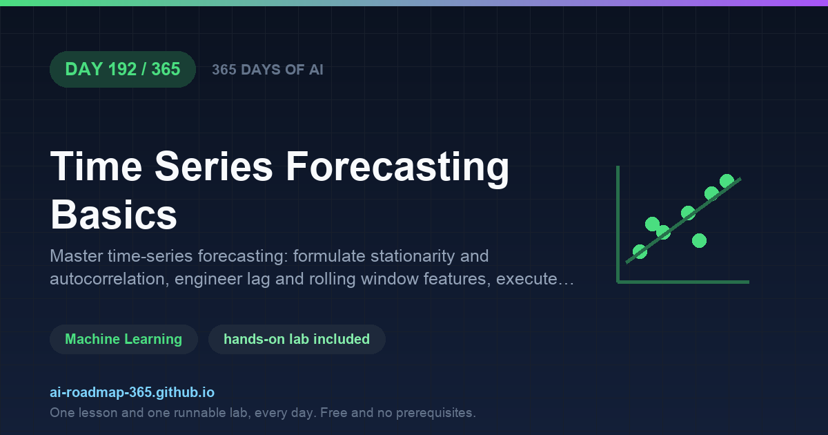 Day 192 of 365 — Time Series Forecasting Basics