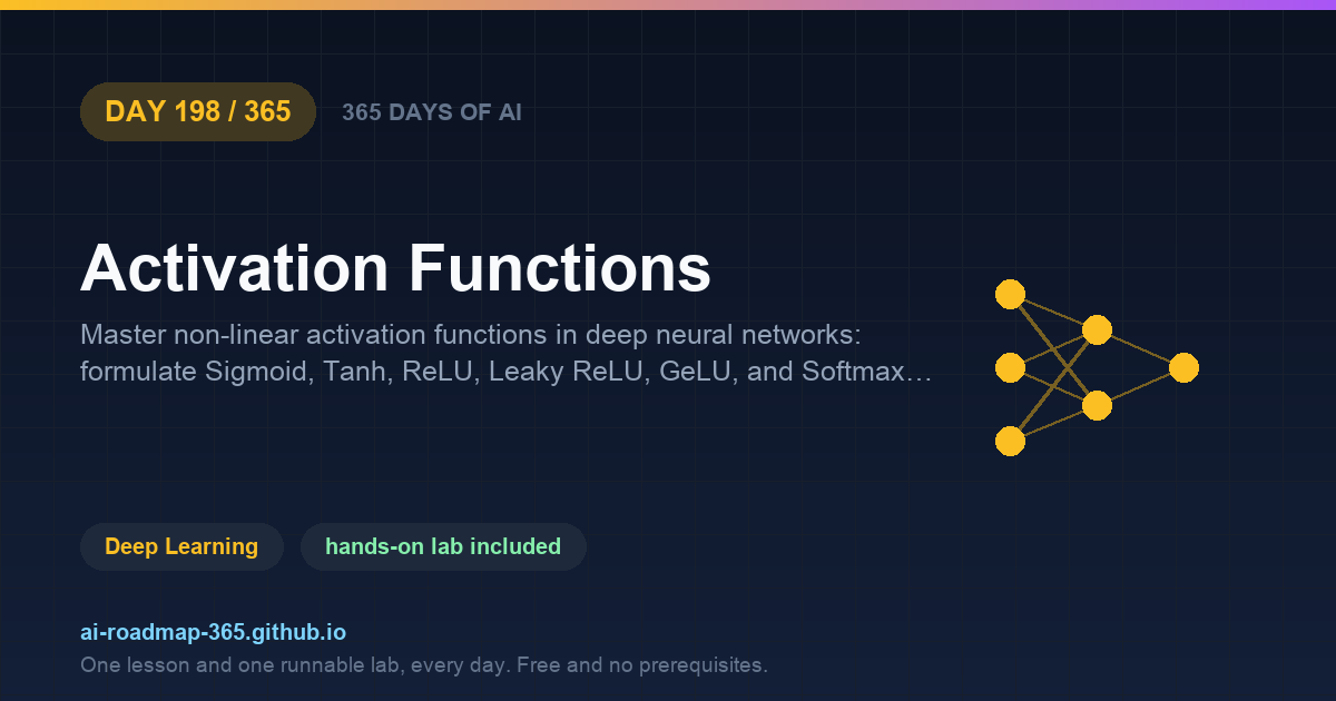Day 198 of 365 — Activation Functions