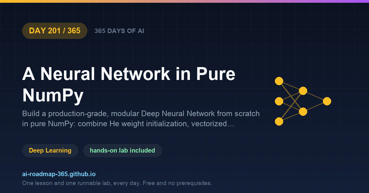 Day 201 of 365 — A Neural Network in Pure NumPy