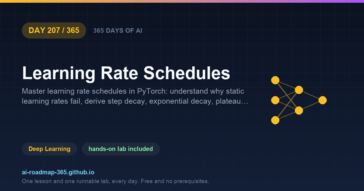 Day 207 of 365 — Learning Rate Schedules