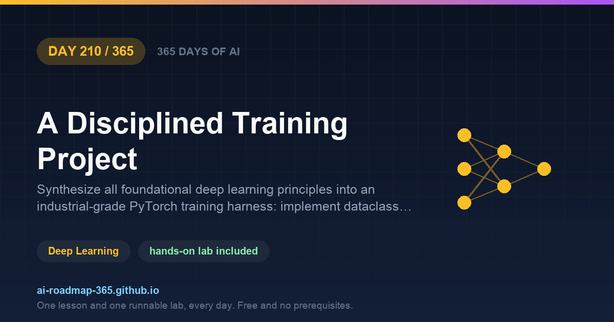 Day 210 of 365 — A Disciplined Training Project